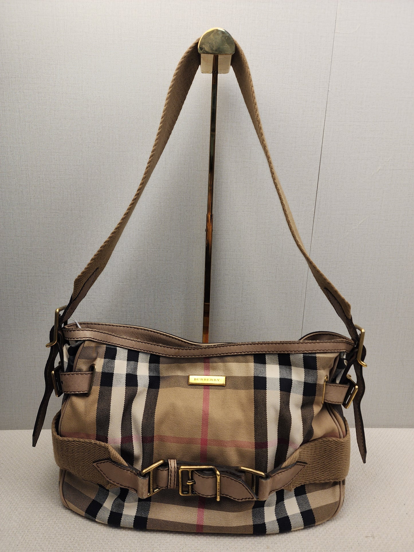 Burberry Brown House Check Parsons Hobo Bag