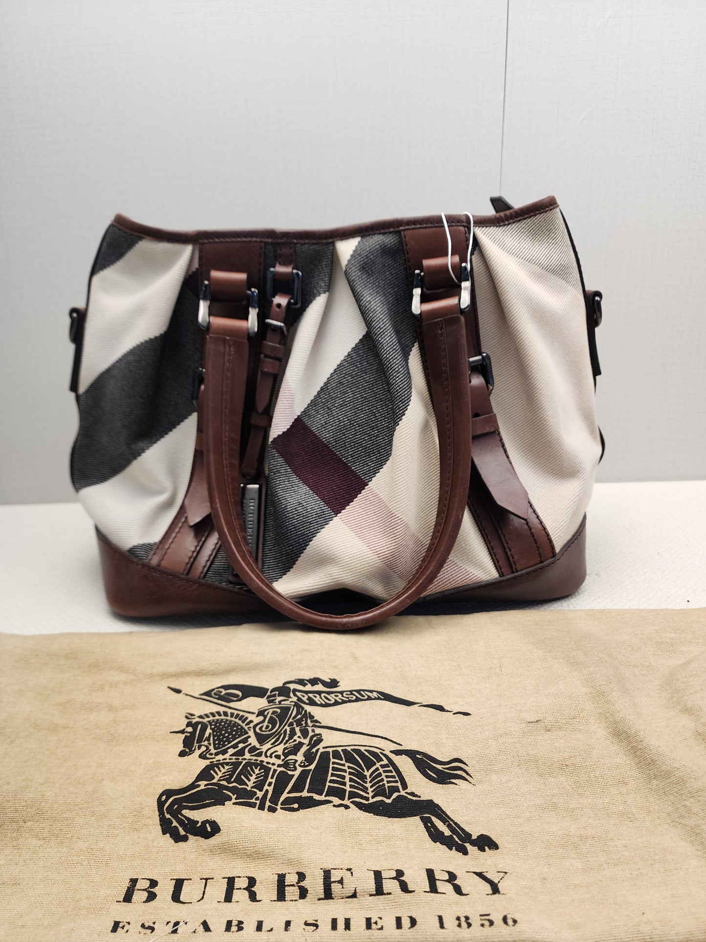 Burberry Mega Check Canvas Lowry Tote
