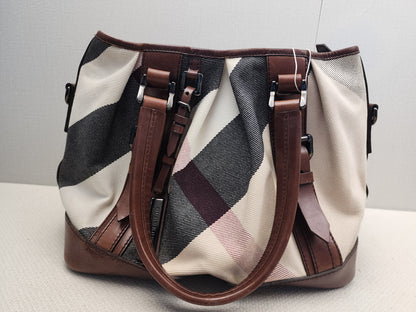 Burberry Mega Check Canvas Lowry Tote