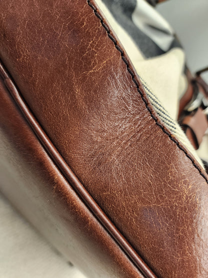 Burberry Mega Check Canvas Lowry Tote