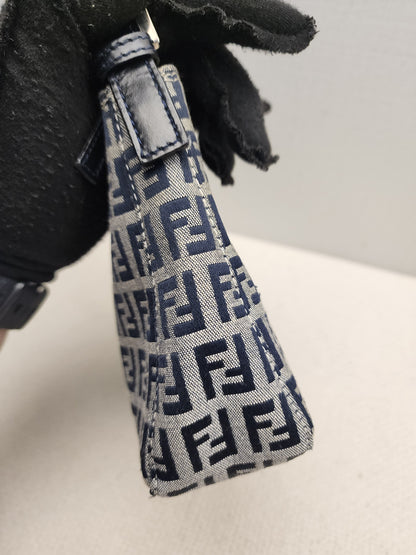 Fendi Navy Canvas Zucchini Mini Shoulder Bag