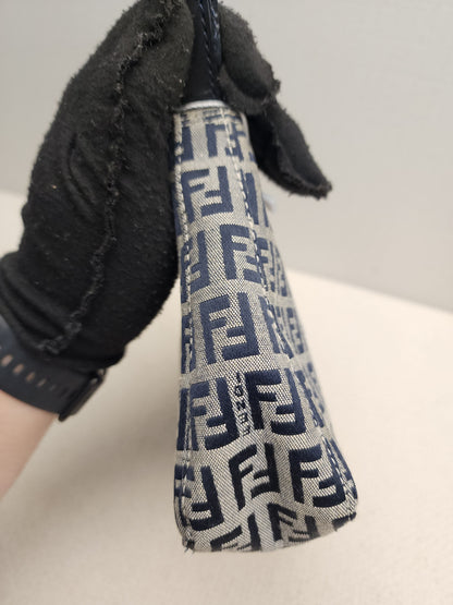 Fendi Navy Canvas Zucchini Mini Shoulder Bag