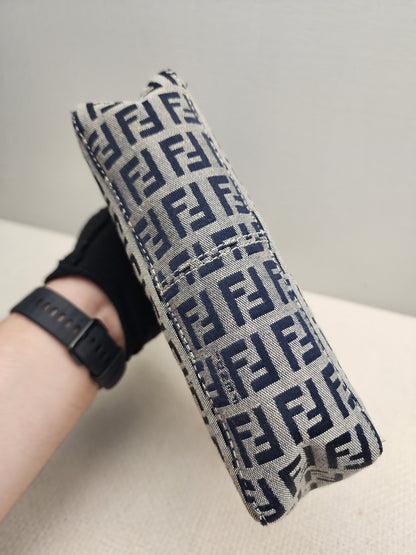 Fendi Navy Canvas Zucchini Mini Shoulder Bag