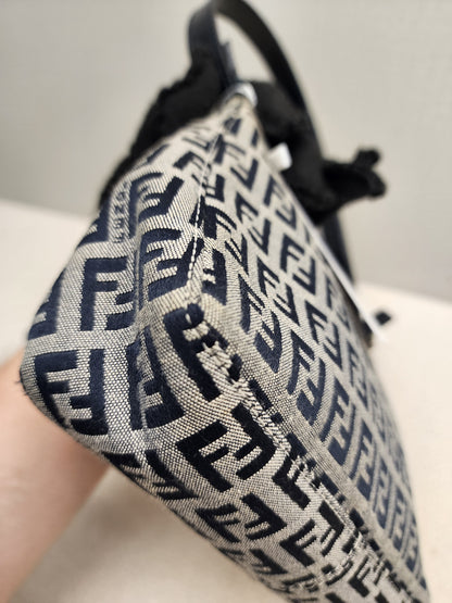 Fendi Navy Canvas Zucchini Mini Shoulder Bag