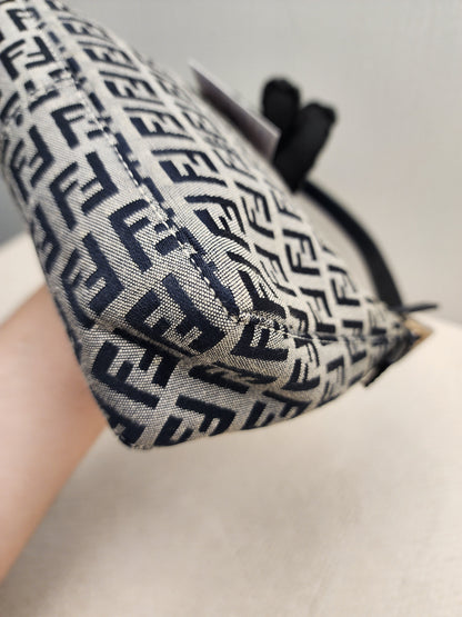Fendi Navy Canvas Zucchini Mini Shoulder Bag