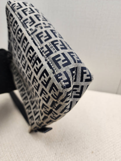 Fendi Navy Canvas Zucchini Mini Shoulder Bag