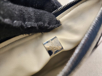 Fendi Navy Canvas Zucchini Mini Shoulder Bag