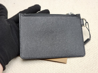 Burberry Black Calfskin Alec Zip Card Holder