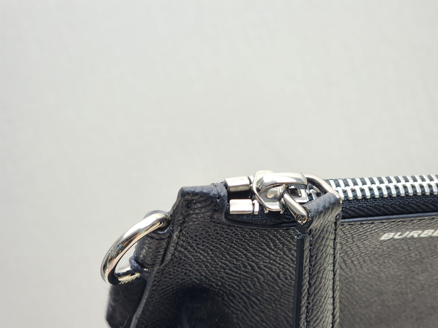 Burberry Black Calfskin Alec Zip Card Holder