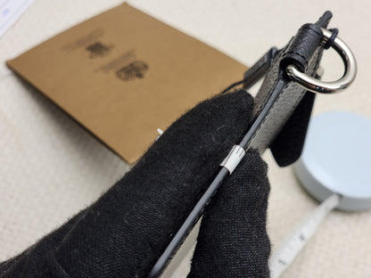 Burberry Black Calfskin Alec Zip Card Holder
