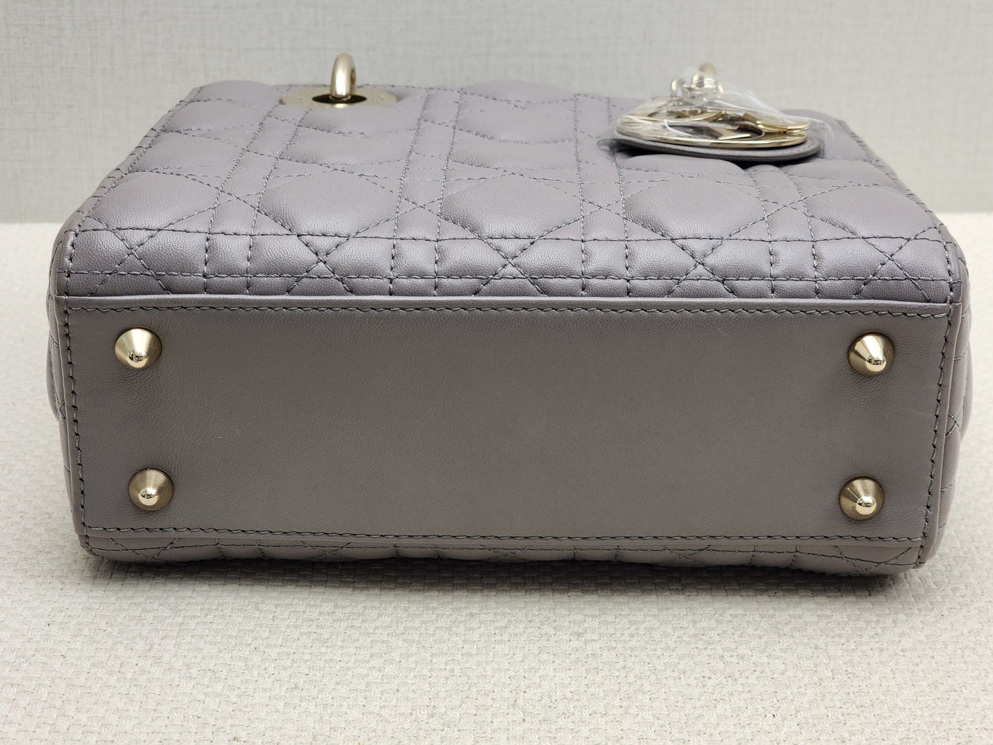 Dior Grey Lambskin Small Lady Dior (GHW)
