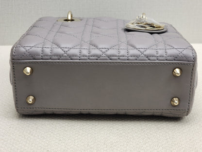 Dior Grey Lambskin Small Lady Dior (GHW)