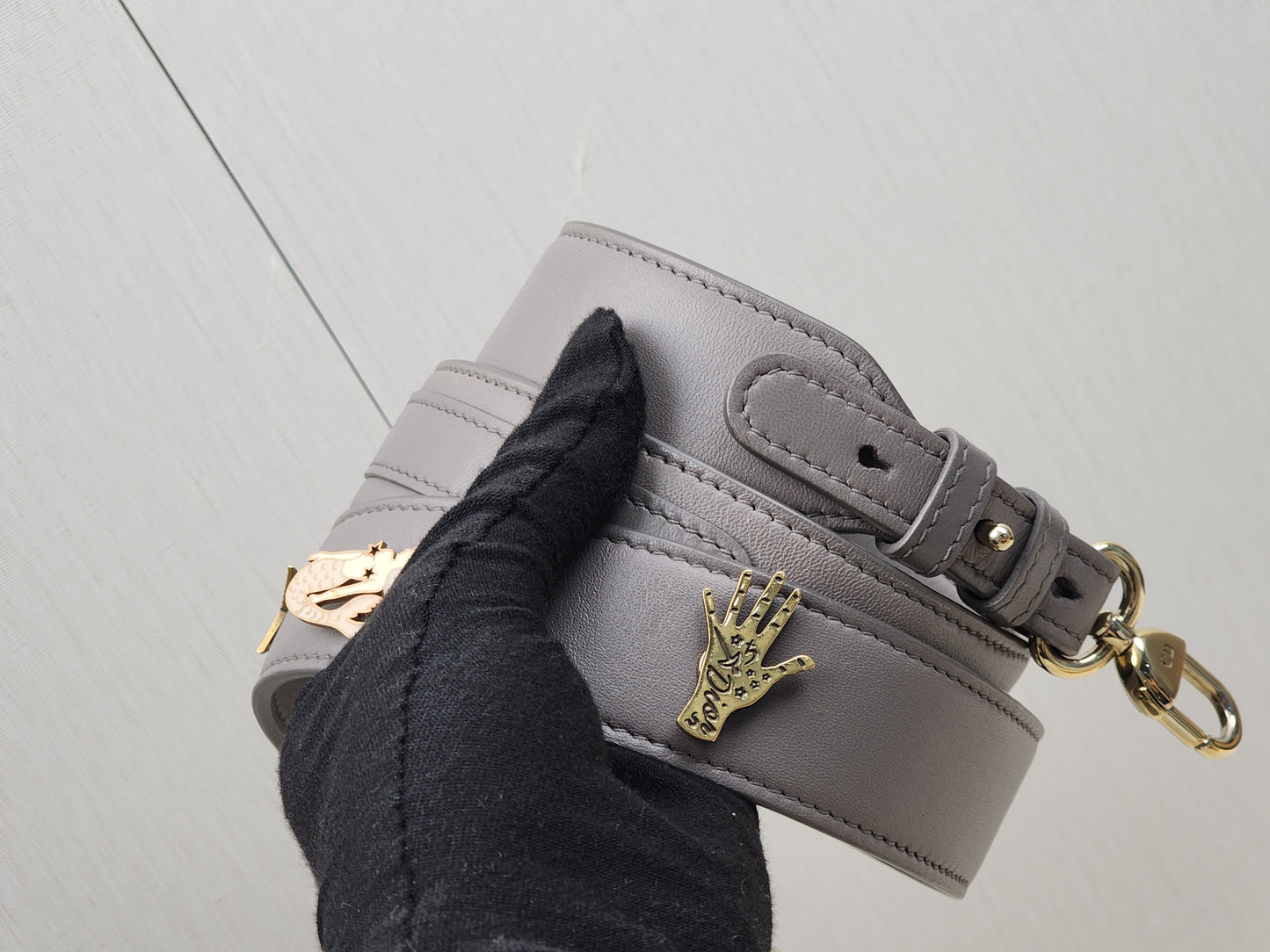 Dior Grey Lambskin Small Lady Dior (GHW)