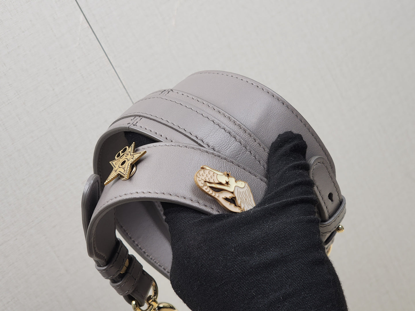 Dior Grey Lambskin Small Lady Dior (GHW)
