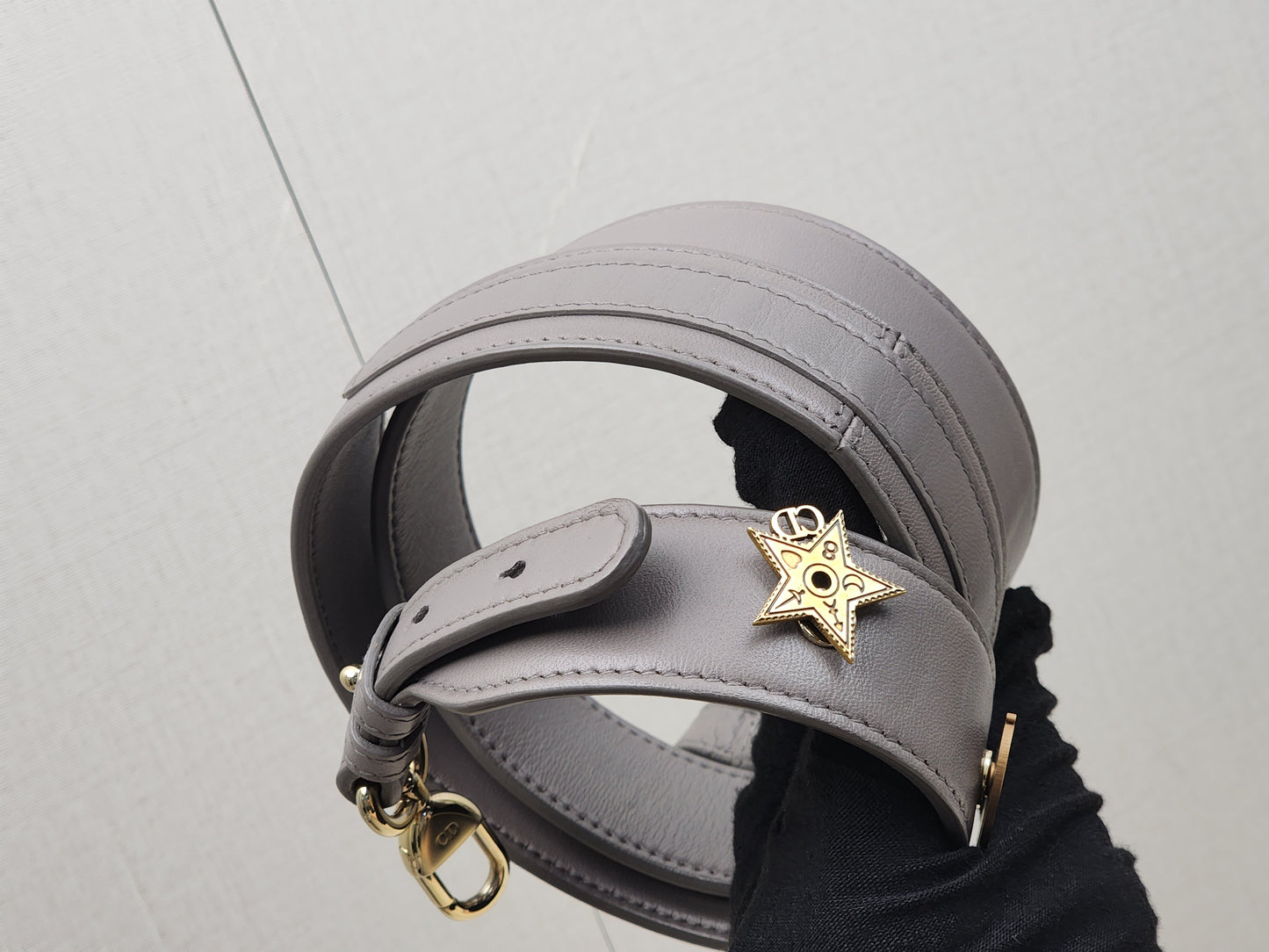 Dior Grey Lambskin Small Lady Dior (GHW)