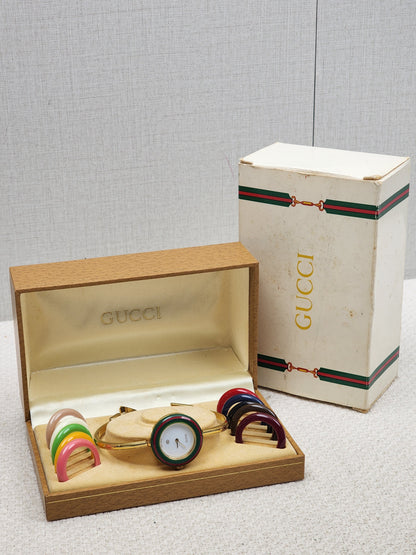 Gold Vintage 1100L Interchangeable Bezel Quartz Watch