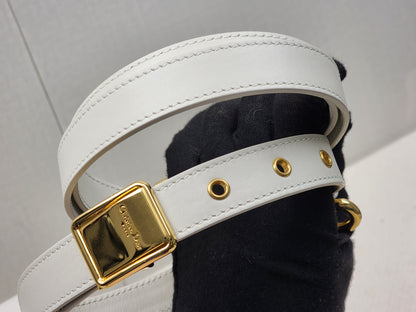 Dior White Calfskin Mini Bobby (GHW)