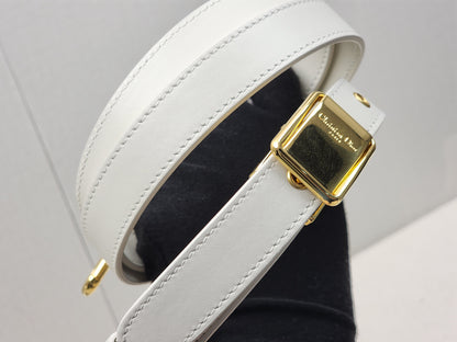 Dior White Calfskin Mini Bobby (GHW)