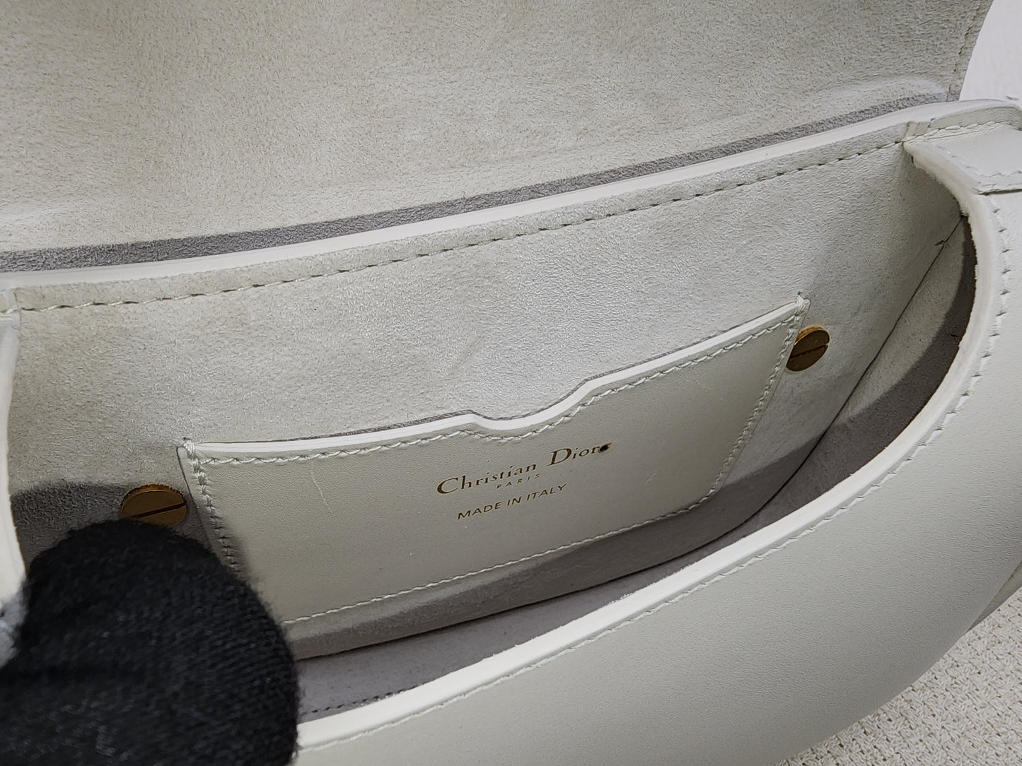 Dior White Calfskin Mini Bobby (GHW)