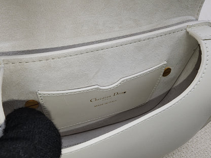 Dior White Calfskin Mini Bobby (GHW)