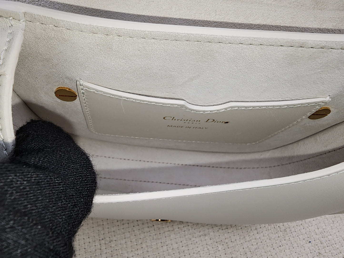 Dior White Calfskin Mini Bobby (GHW)