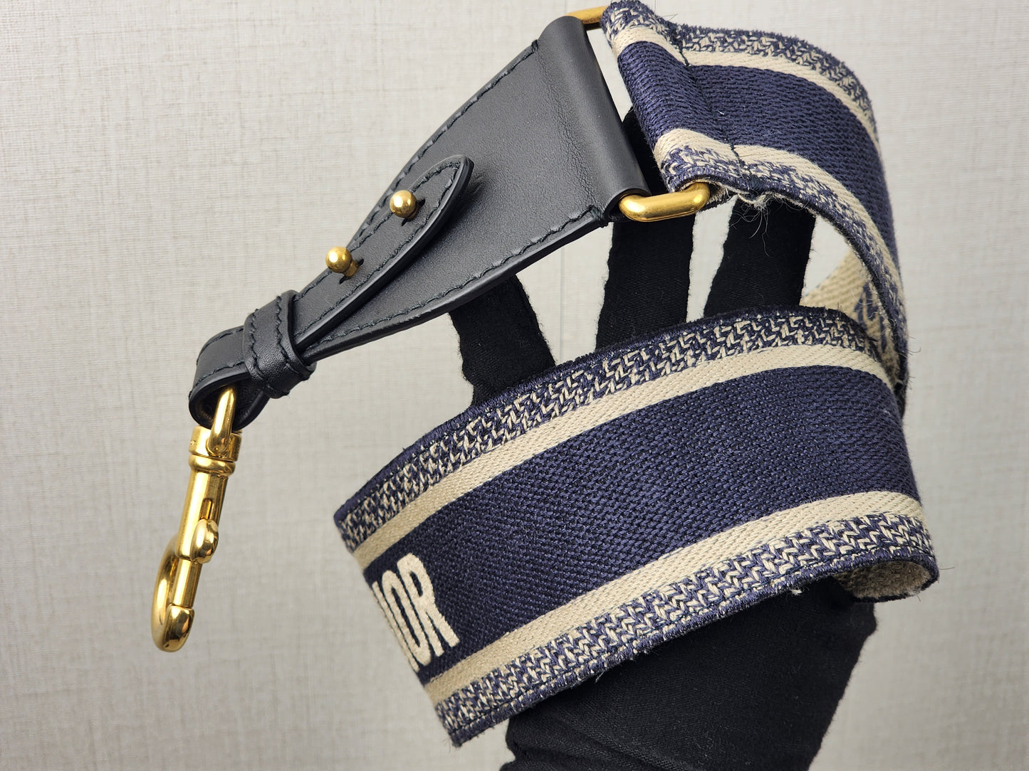 Dior Navy Oblique Mini Saddle with Strap (GHW)