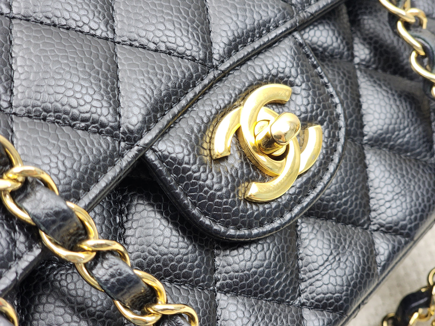 Chanel Black Caviar Small CF (GHW)