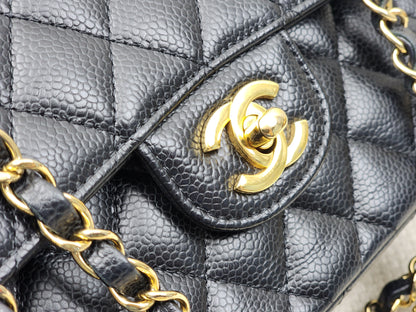 Chanel Black Caviar Small CF (GHW)