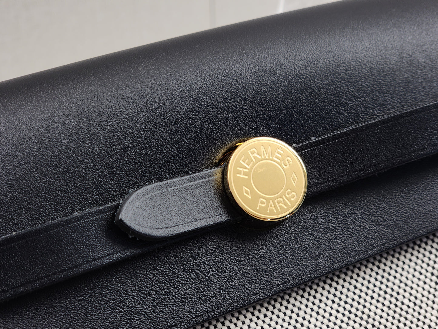 Hermes Noir / Ecru Herbag Zip 20 (GHW)