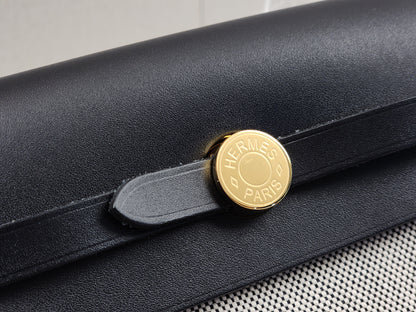 Hermes Noir / Ecru Herbag Zip 20 (GHW)
