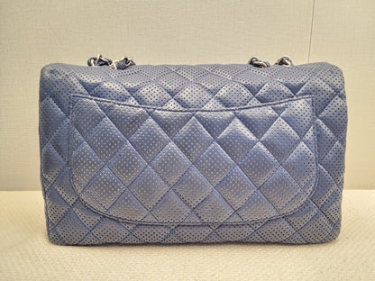 Chanel Black Jumbo Lambskin Perforated Flap (SHW)