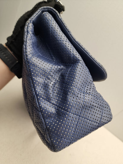 Chanel Black Jumbo Lambskin Perforated Flap (SHW)