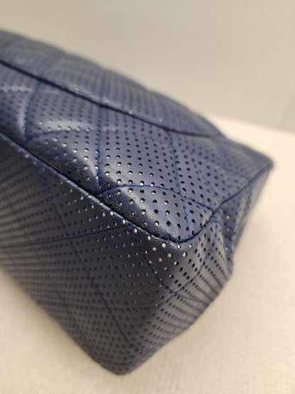 Chanel Black Jumbo Lambskin Perforated Flap (SHW)