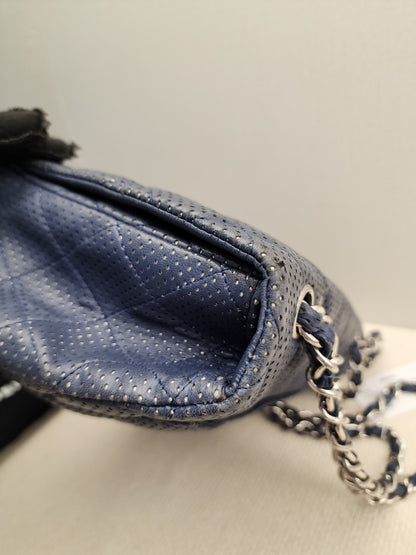 Chanel Black Jumbo Lambskin Perforated Flap (SHW)