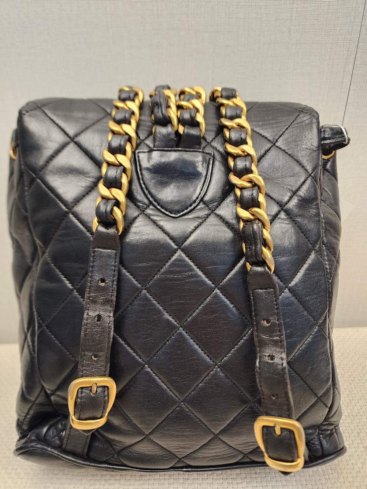 Chanel Vintage Black Lambskin Duma Backpack