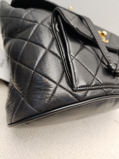 Chanel Vintage Black Lambskin Duma Backpack