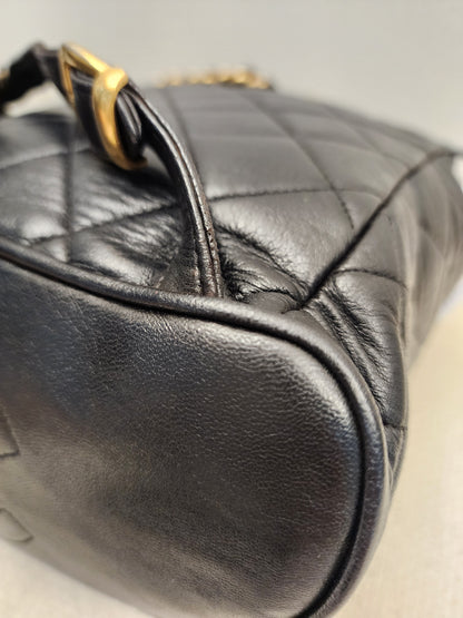 Chanel Vintage Black Lambskin Duma Backpack