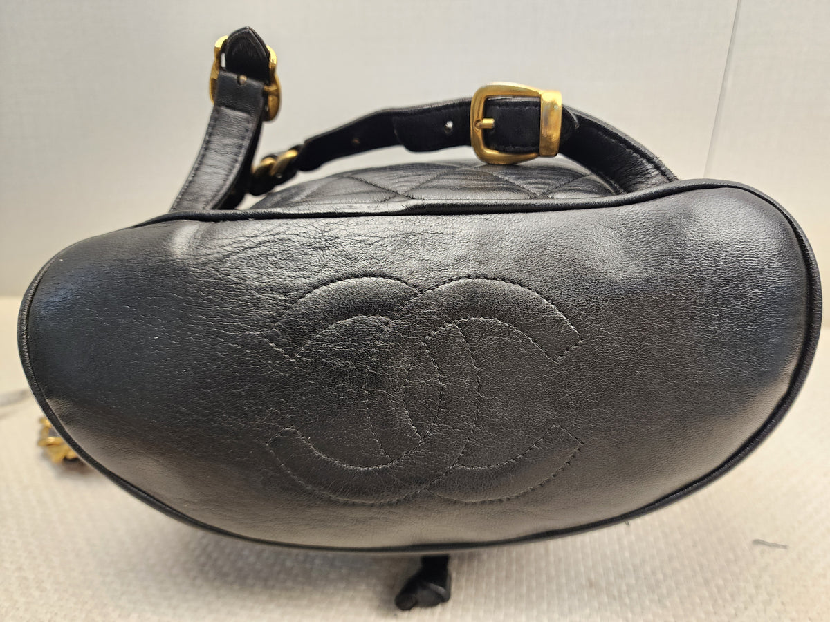 Chanel Vintage Black Lambskin Duma Backpack