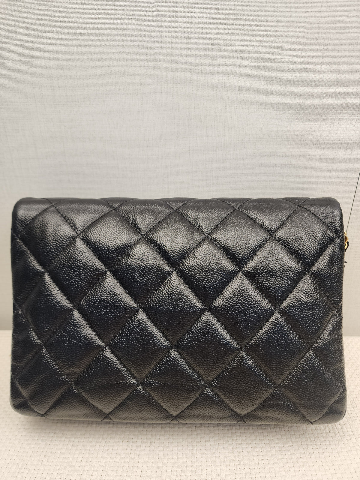 Chanel Black Shiny Caviar Quilted Melody Flap (GHW)