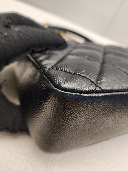 Chanel Black Shiny Caviar Quilted Melody Flap (GHW)
