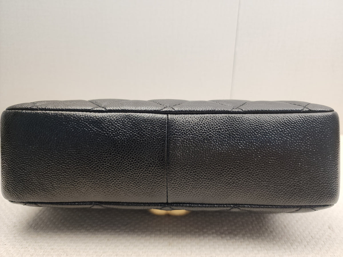 Chanel Black Shiny Caviar Quilted Melody Flap (GHW)