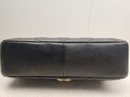 Chanel Black Shiny Caviar Quilted Melody Flap (GHW)