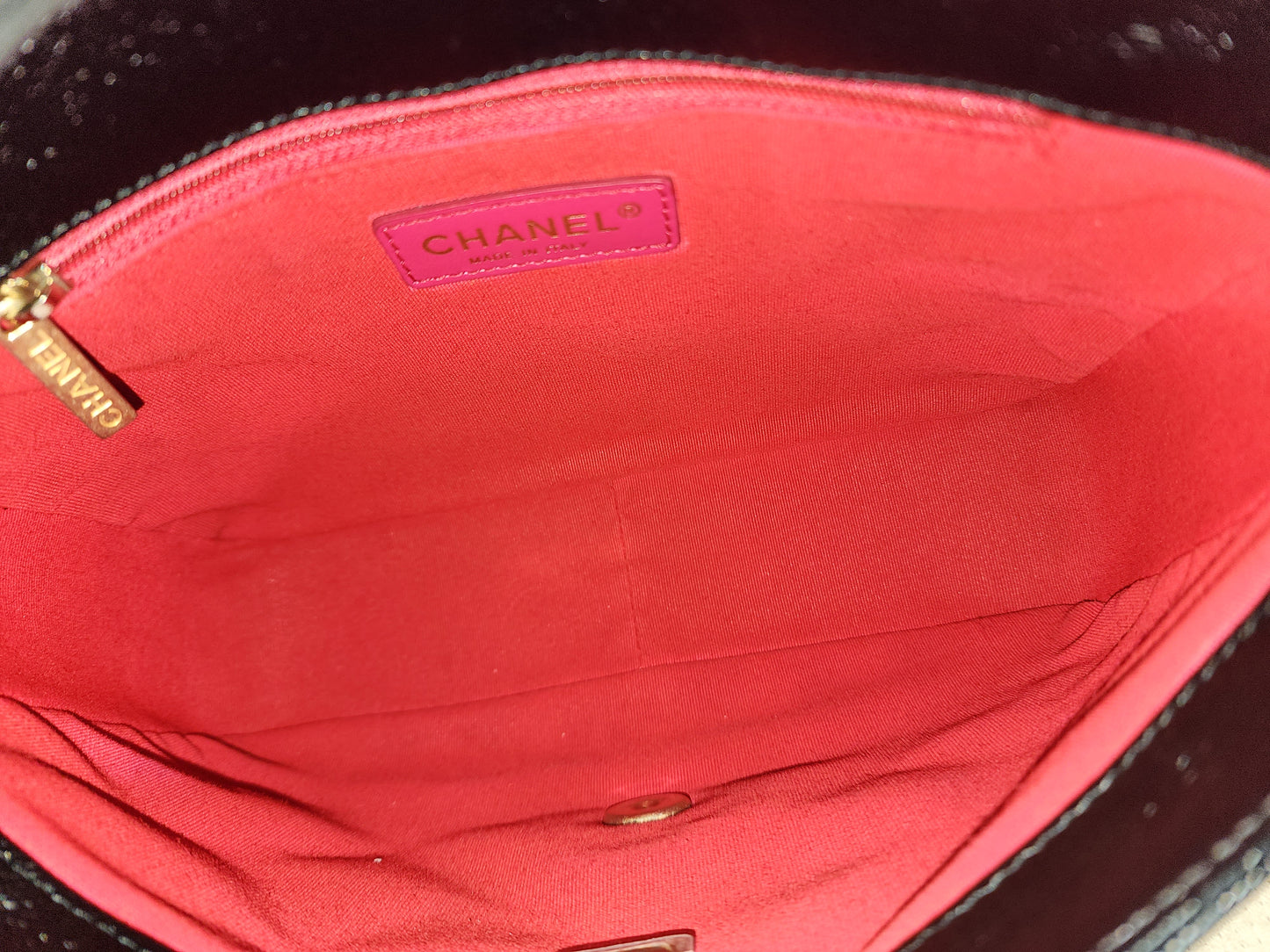 Chanel Black Shiny Caviar Quilted Melody Flap (GHW)