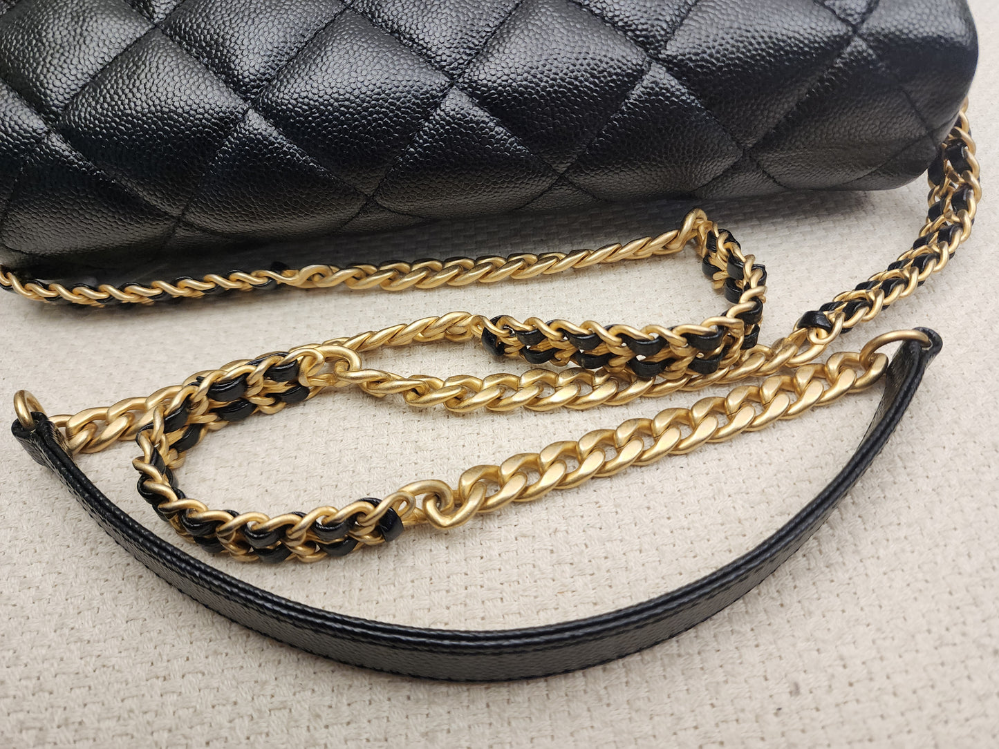 Chanel Black Shiny Caviar Quilted Melody Flap (GHW)