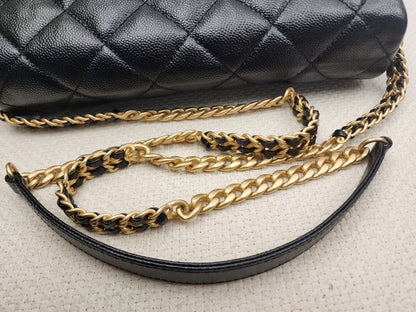 Chanel Black Shiny Caviar Quilted Melody Flap (GHW)