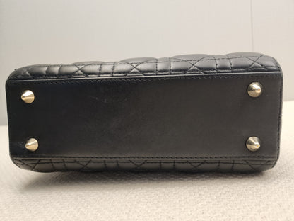 Dior Black Lambskin Small Lady Dior (GHW)
