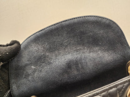 Dior Black Lambskin Small Lady Dior (GHW)