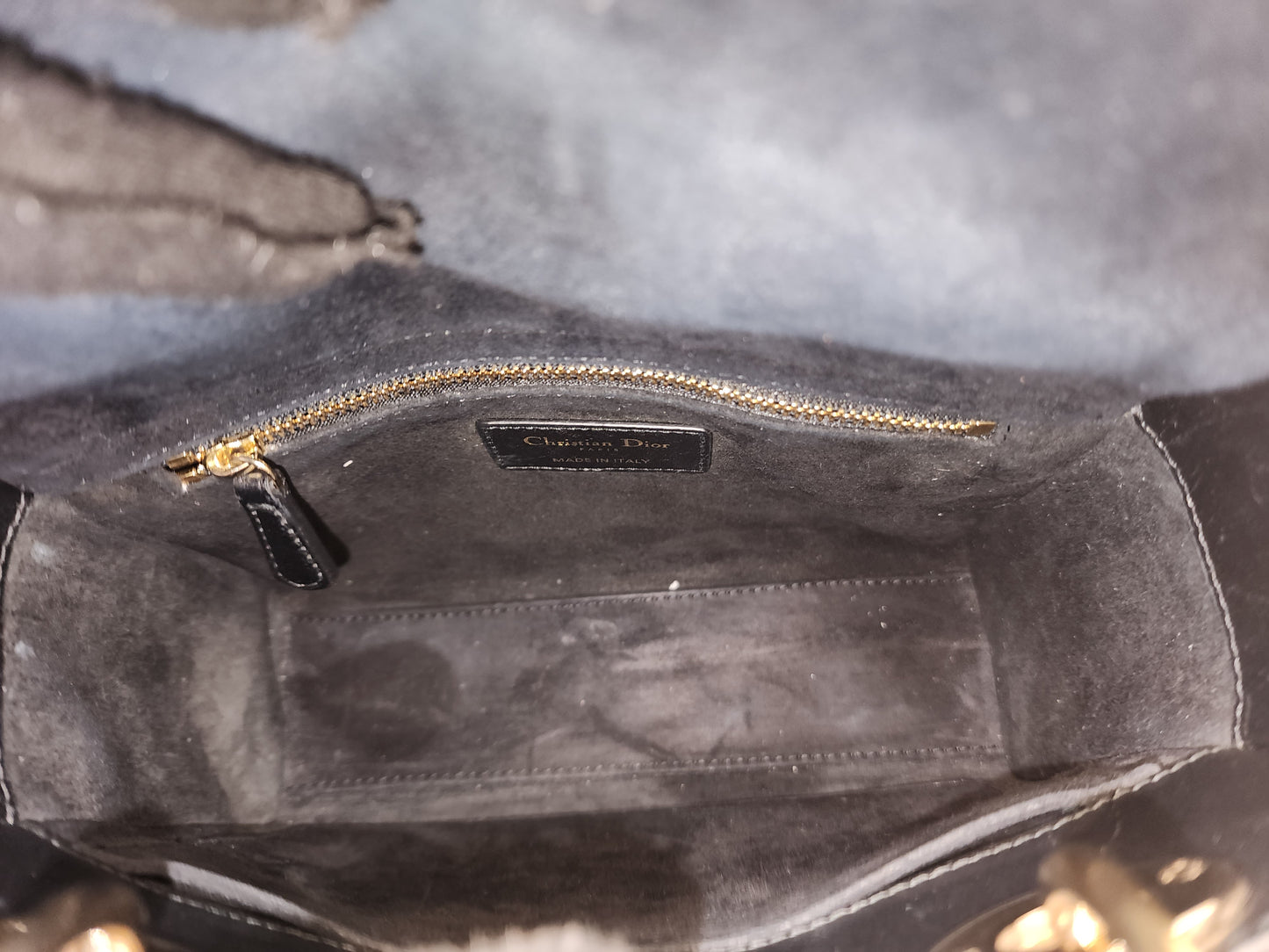 Dior Black Lambskin Small Lady Dior (GHW)