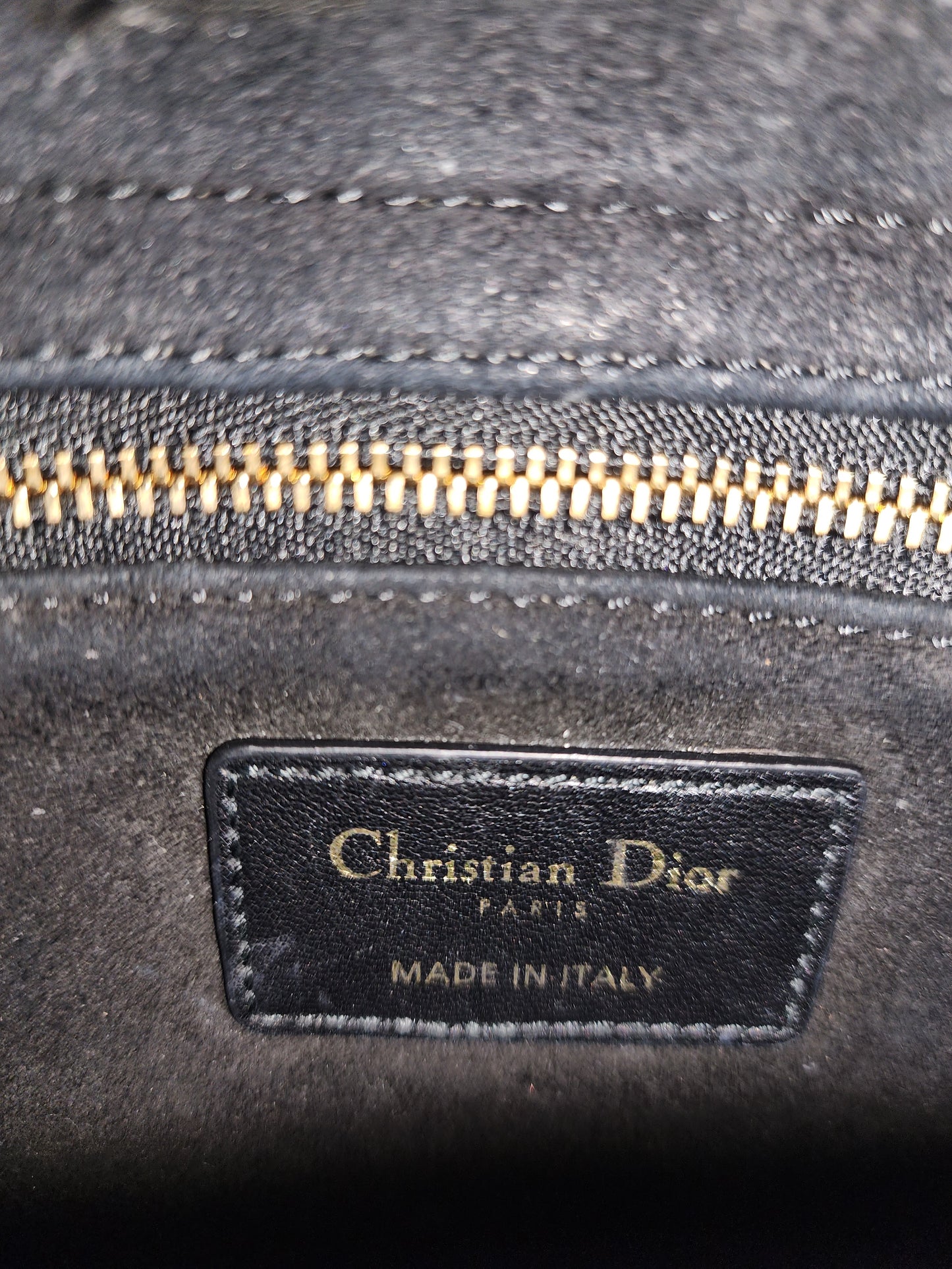 Dior Black Lambskin Small Lady Dior (GHW)