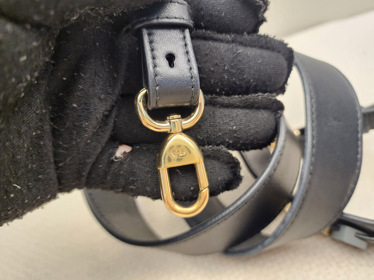 Dior Black Lambskin Small Lady Dior (GHW)